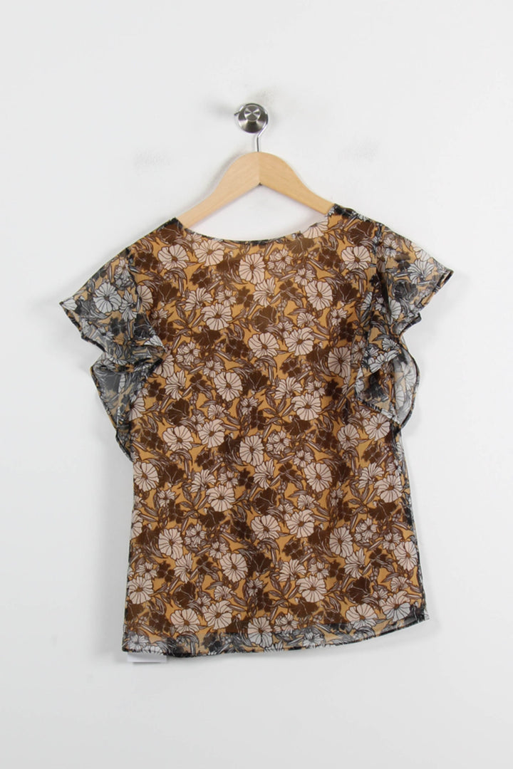 Blouse Jaune et Marron - Taille XS/34 de la marque I.Code | PARAD72510 - Vendu par Paradigme - Image 4