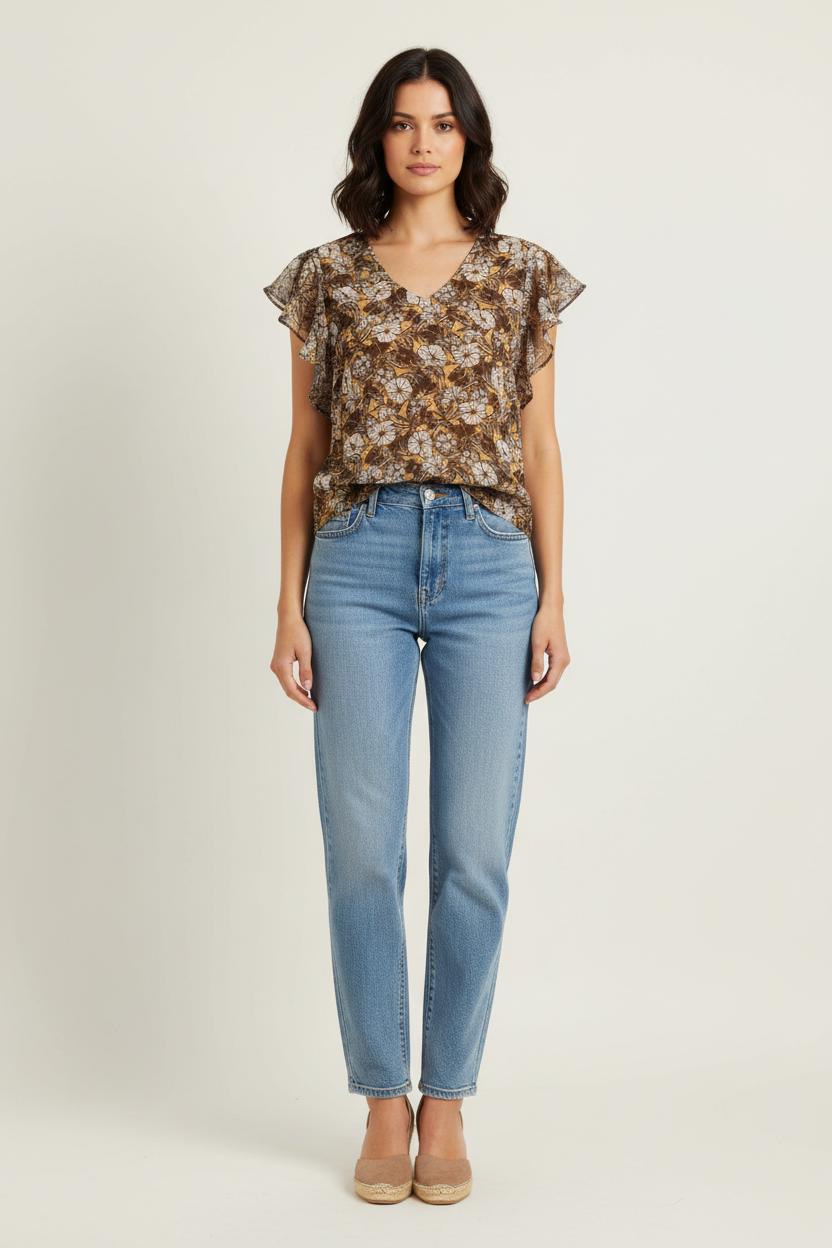 Blouse Jaune et Marron - Taille XS/34 de la marque I.Code | PARAD72510 - Vendu par Paradigme - Image 1