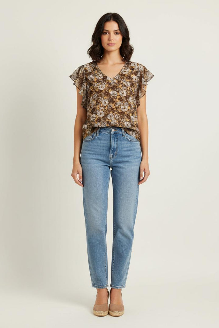 Blouse Jaune et Marron - Taille XS/34 de la marque I.Code | PARAD72510 - Vendu par Paradigme - Image 1