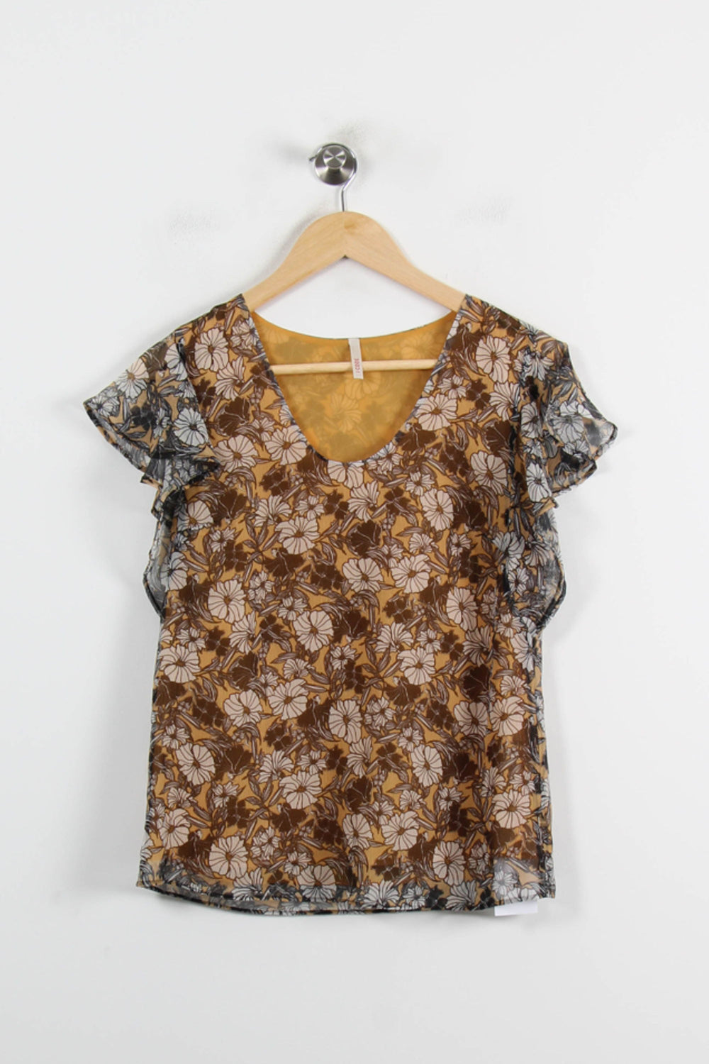 Blouse Jaune et Marron - Taille XS/34 de la marque I.Code | PARAD72510 - Vendu par Paradigme - Image 2