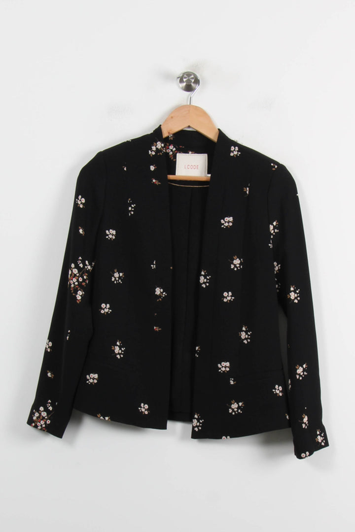 Blazer Noir à Fleurs - Taille XS/34 de la marque I.Code | PARAD72512 - Vendu par Paradigme - Image 2