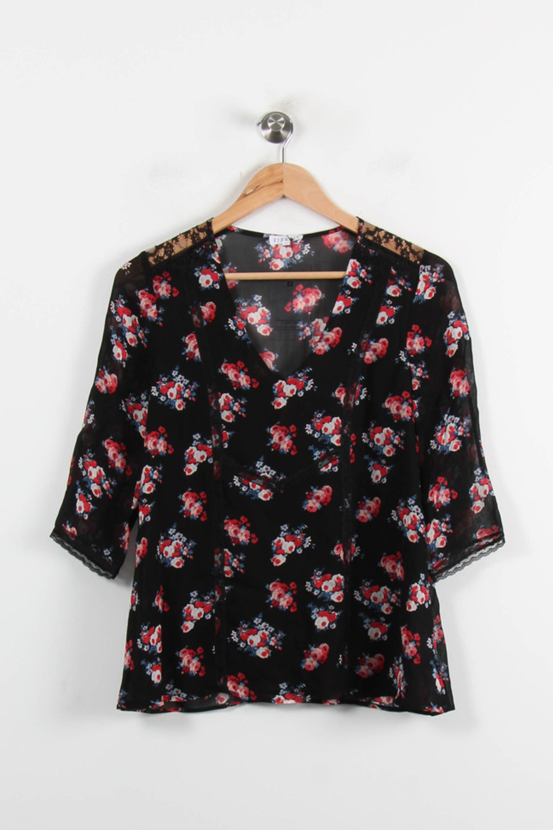 Blouse Noire et Rouge - Taille S/36 de la marque Claudie Pierlot | PARAD72534 - Vendu par Paradigme - Image 2
