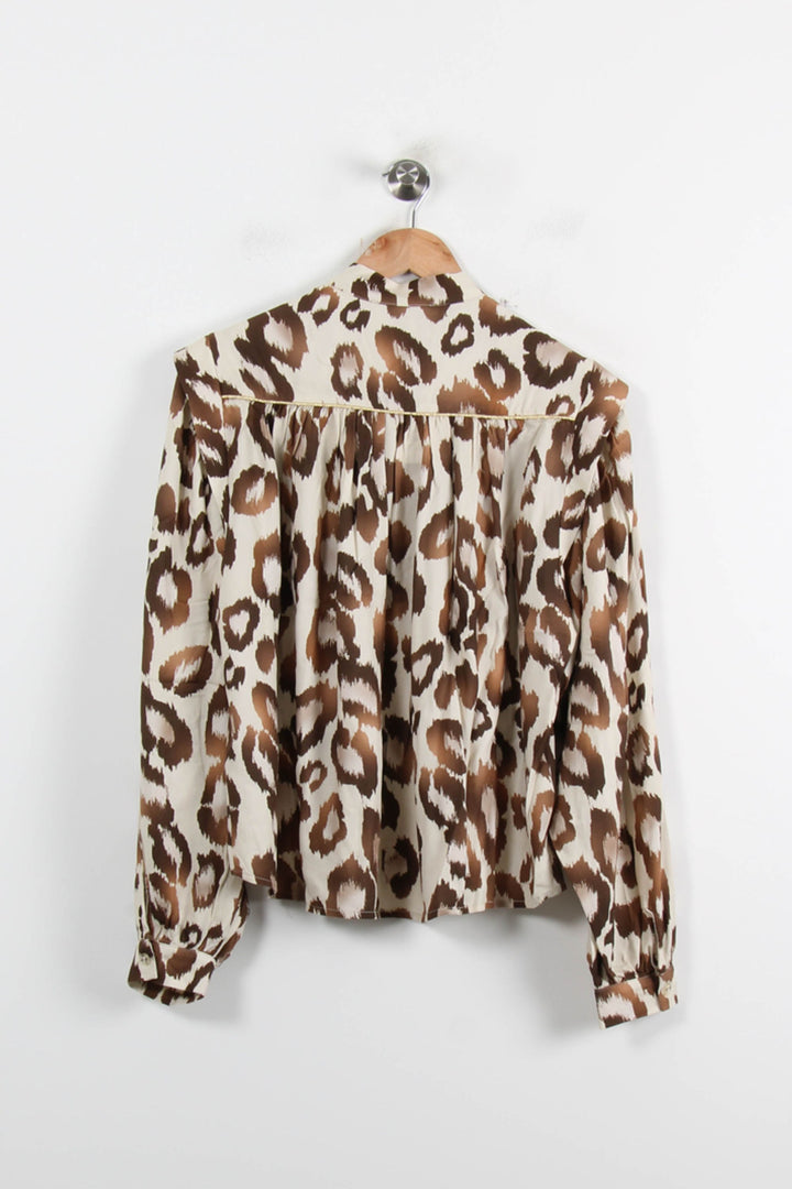Blouse Léopard Beige et Marron - Taille L/40 de la marque Imprevu | PARAD72568 - Vendu par Paradigme - Image 4