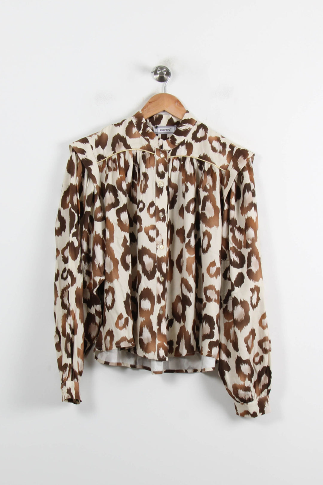 Blouse Léopard Beige et Marron - Taille L/40 de la marque Imprevu | PARAD72568 - Vendu par Paradigme - Image 2