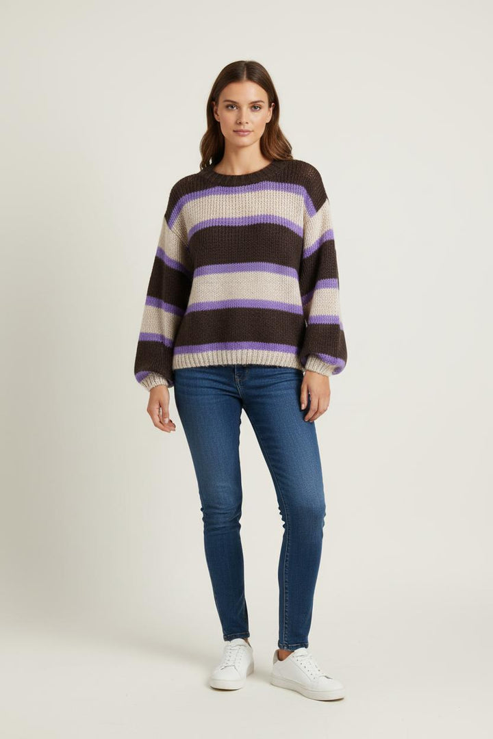 Pull Marron Beige et Violet - Taille S/36 de la marque La Petite Etoile | PARAD72569 - Vendu par Paradigme - Image 1