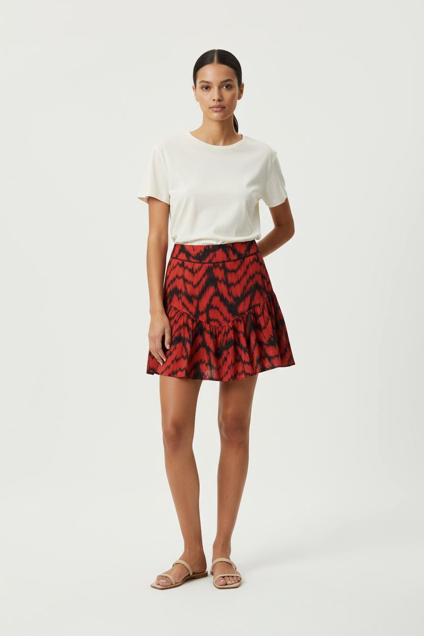 Jupe Courte Rouge et Noire - Taille XS/34 de la marque Imprevu | PARAD72572 - Vendu par Paradigme - Image 1