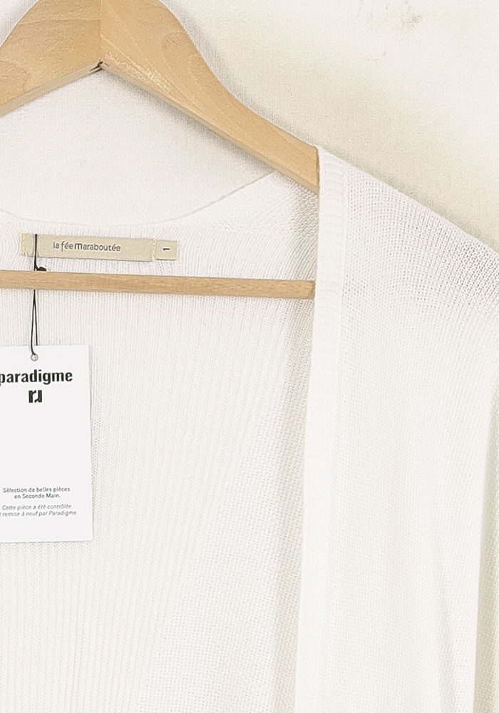 Gilet Blanc - Taille S/36 de la marque La Fée Maraboutée | PARAD72579 - Vendu par Paradigme - Image 3