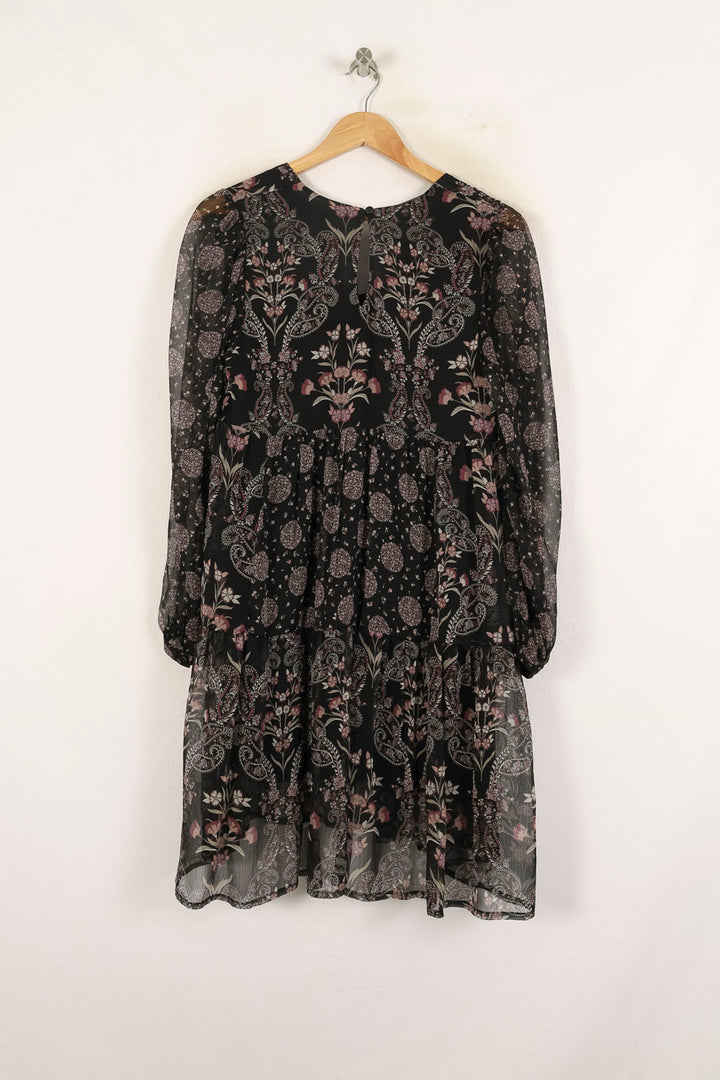 Robe Fleurie Noire - Taille S/36 de la marque La Fée Maraboutée | PARAD72582 - Vendu par Paradigme - Image 4