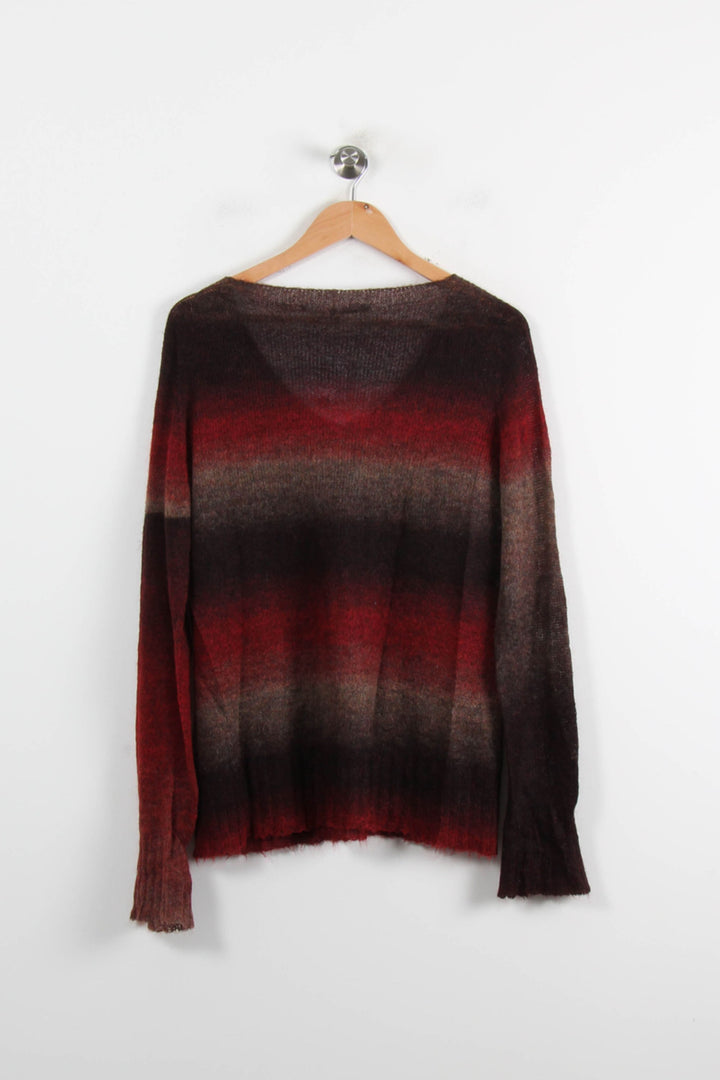 Pull Rouge et Marron - Taille L/40 de la marque La Fée Maraboutée | PARAD72599 - Vendu par Paradigme - Image 4