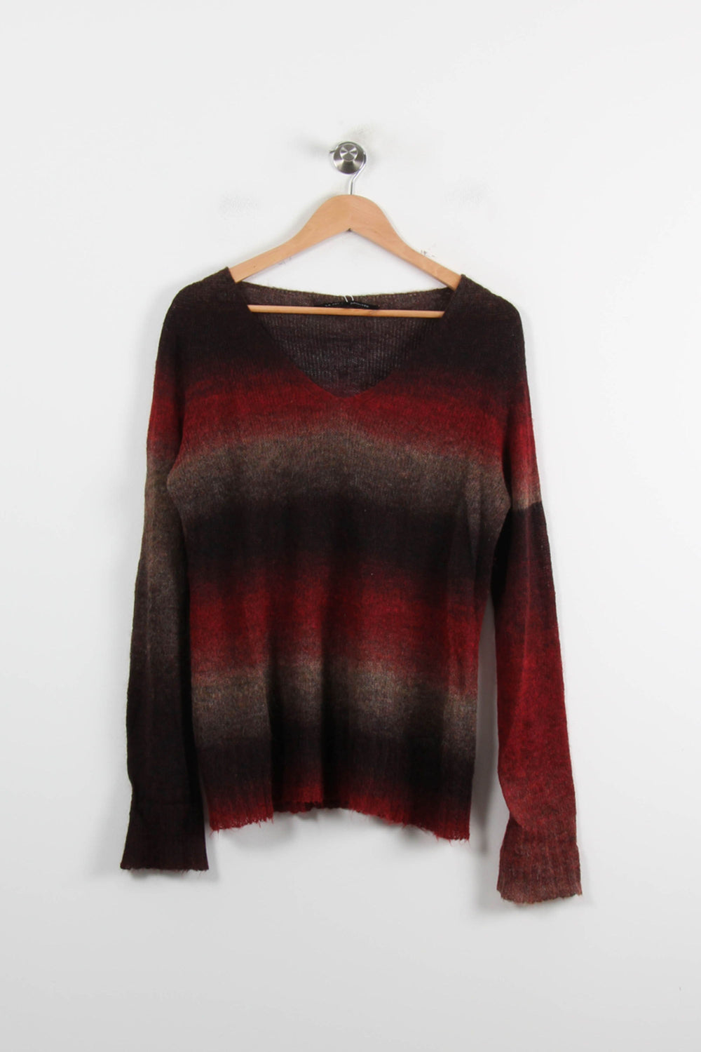 Pull Rouge et Marron - Taille L/40 de la marque La Fée Maraboutée | PARAD72599 - Vendu par Paradigme - Image 2