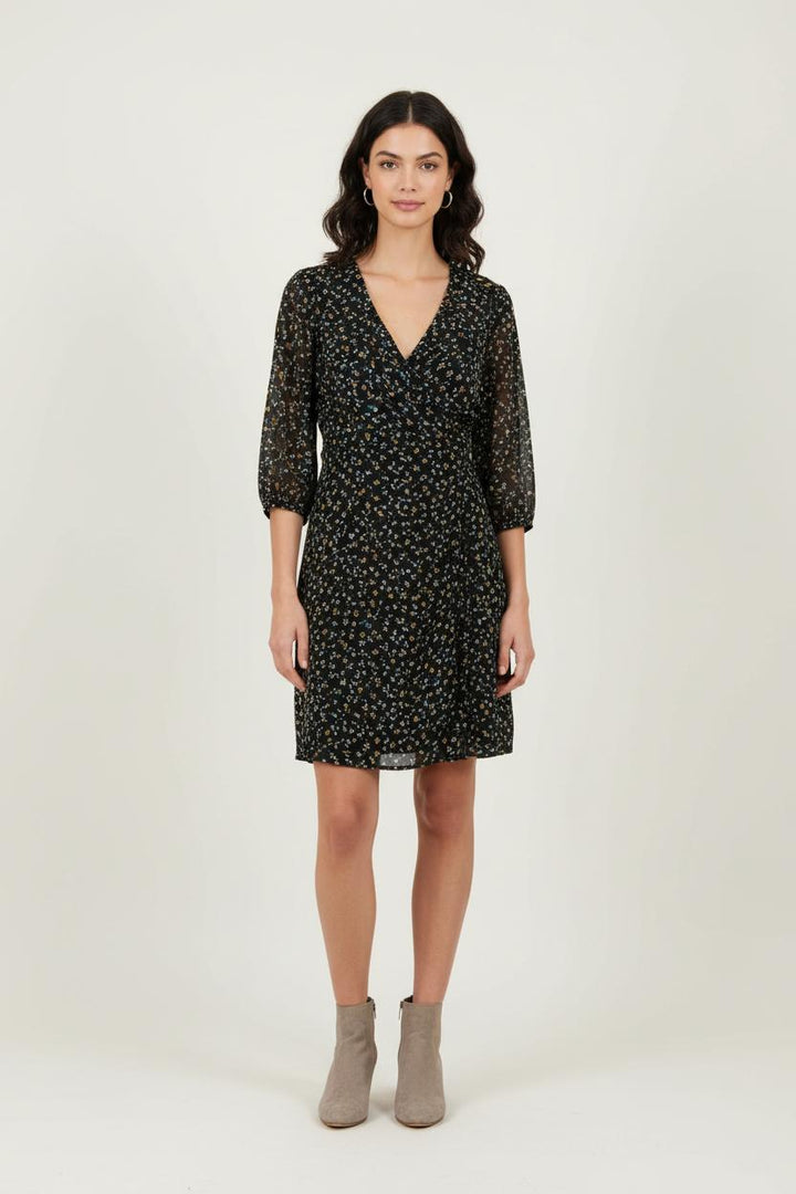 Robe Fleurie Noire - Taille XS/34 de la marque I.Code | PARAD72600 - Vendu par Paradigme - Image 1