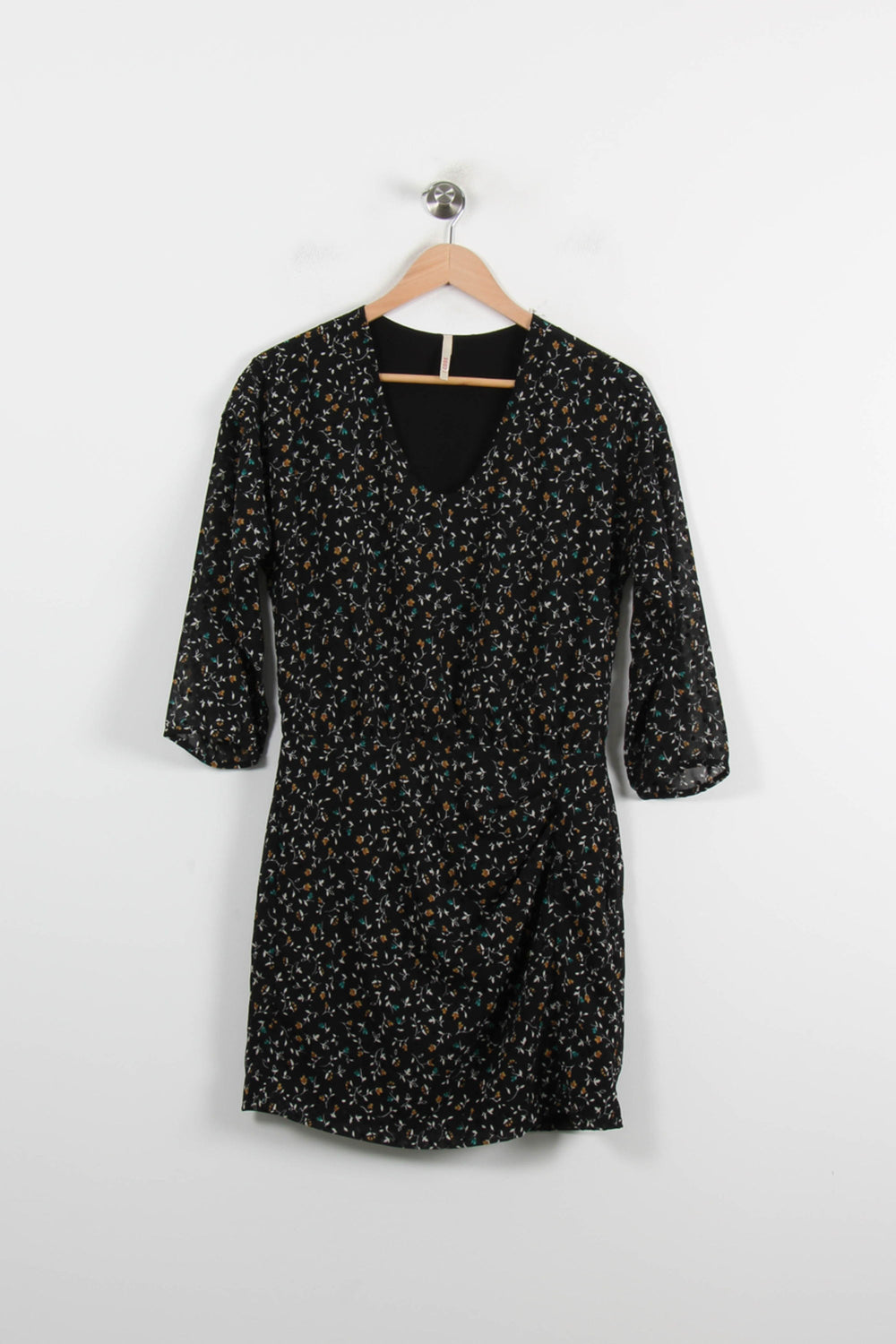 Robe Fleurie Noire - Taille XS/34 de la marque I.Code | PARAD72600 - Vendu par Paradigme - Image 2