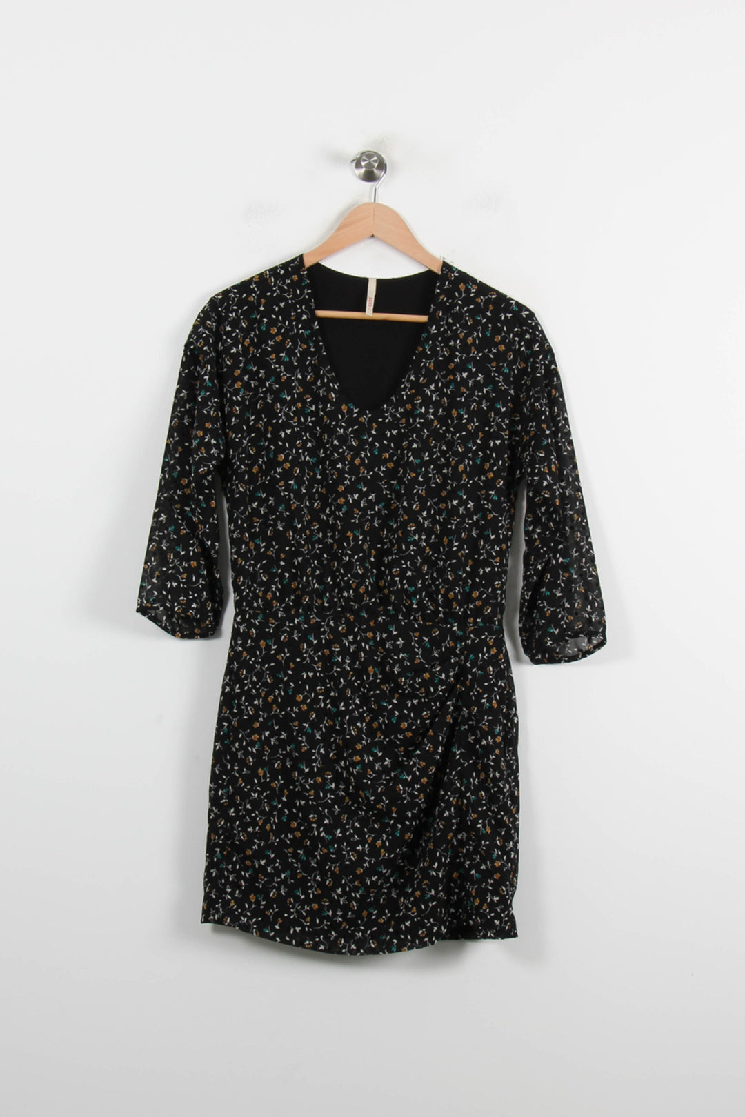 Robe Fleurie Noire - Taille XS/34 de la marque I.Code | PARAD72600 - Vendu par Paradigme - Image 2