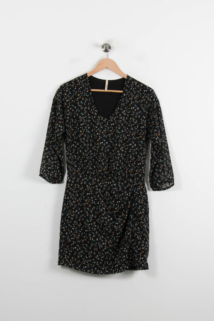 Robe Fleurie Noire - Taille XS/34 de la marque I.Code | PARAD72600 - Vendu par Paradigme - Image 2