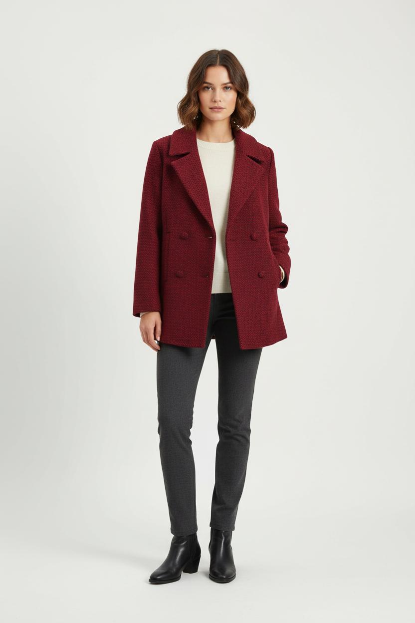 Caban Bordeaux - Taille XS/34 de la marque I.Code | PARAD72603 - Vendu par Paradigme - Image 1