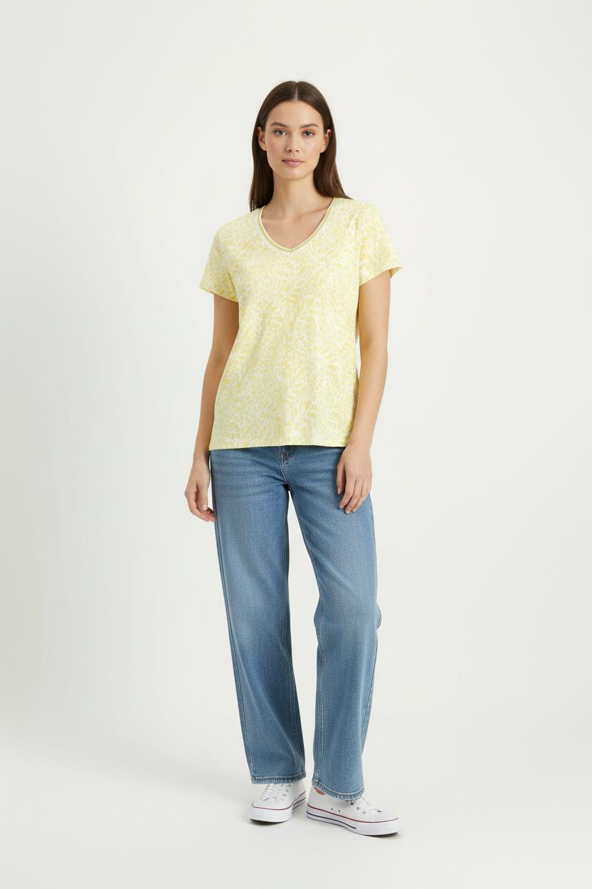 Tee-shirt Jaune et Blanc - Taille XL/42 de la marque One Step | PARAD72610 - Vendu par Paradigme - Image 1