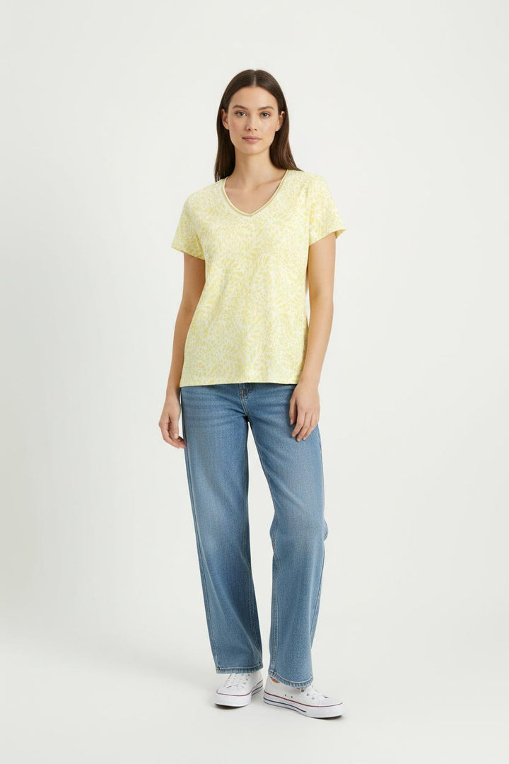 Tee-shirt Jaune et Blanc - Taille XL/42 de la marque One Step | PARAD72610 - Vendu par Paradigme - Image 1