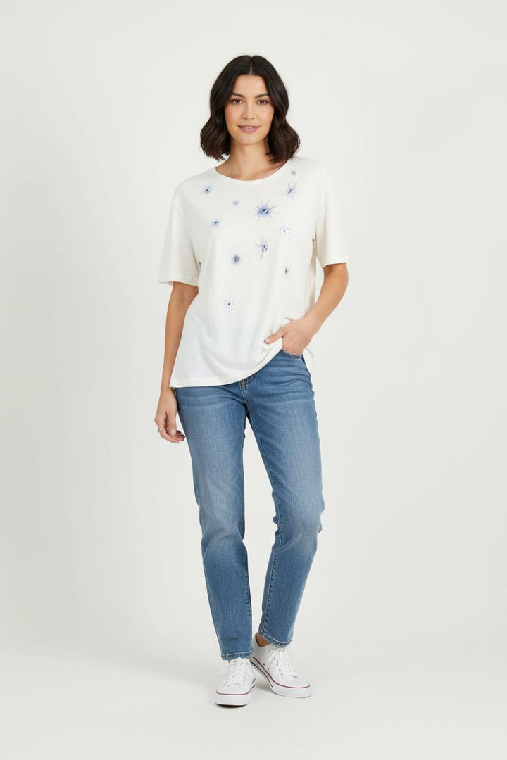 Tee-shirt Blanc et Bleu - Taille XL/42 de la marque Gerard Darel | PARAD72611 - Vendu par Paradigme - Image 1