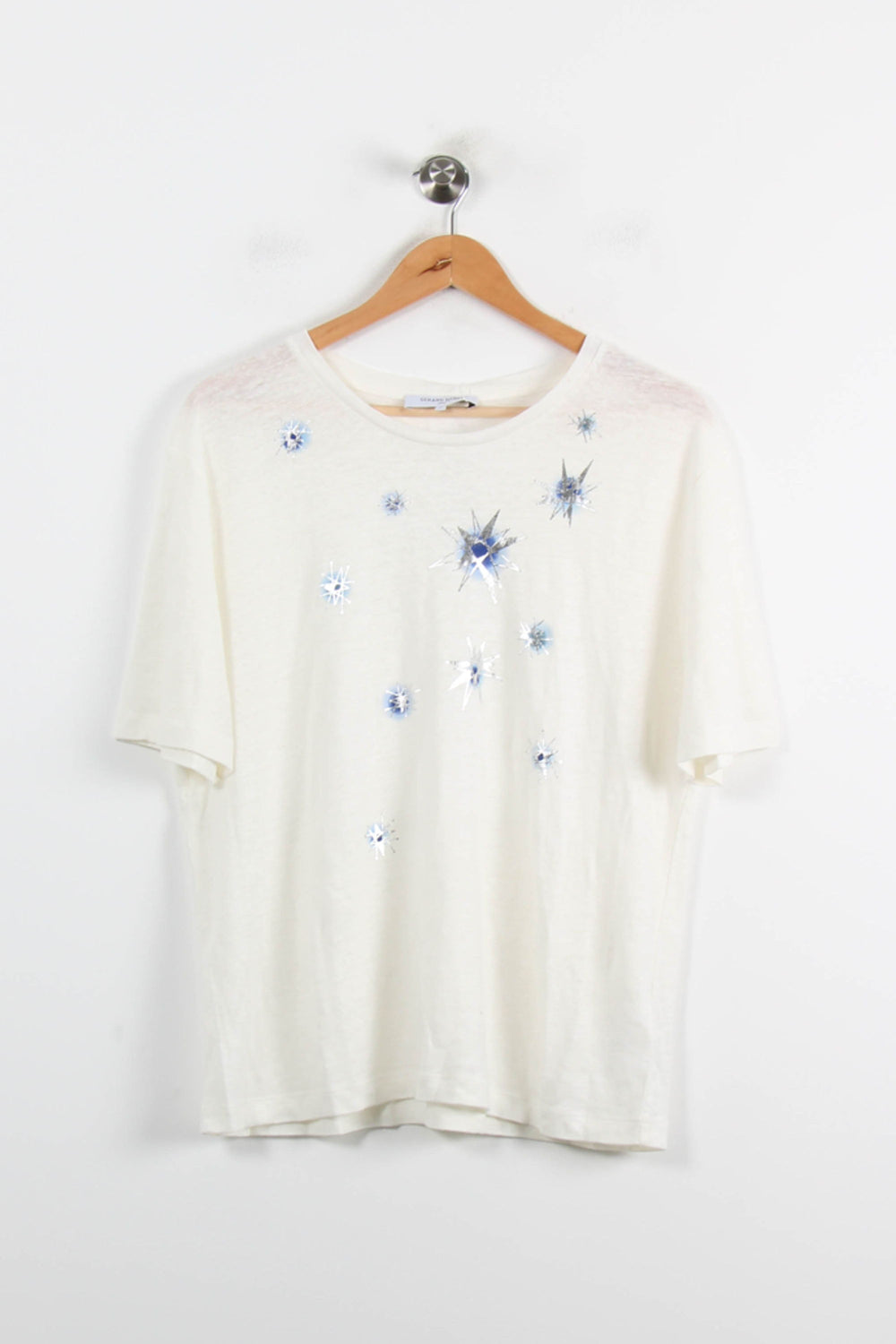 Tee-shirt Blanc et Bleu - Taille XL/42 de la marque Gerard Darel | PARAD72611 - Vendu par Paradigme - Image 2