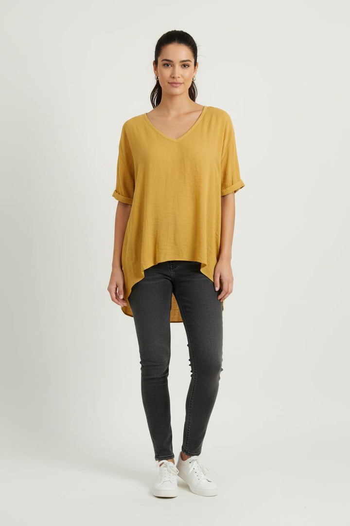 Blouse Jaune - Taille XL/42 de la marque La Fée Maraboutée | PARAD72620 - Vendu par Paradigme - Image 1