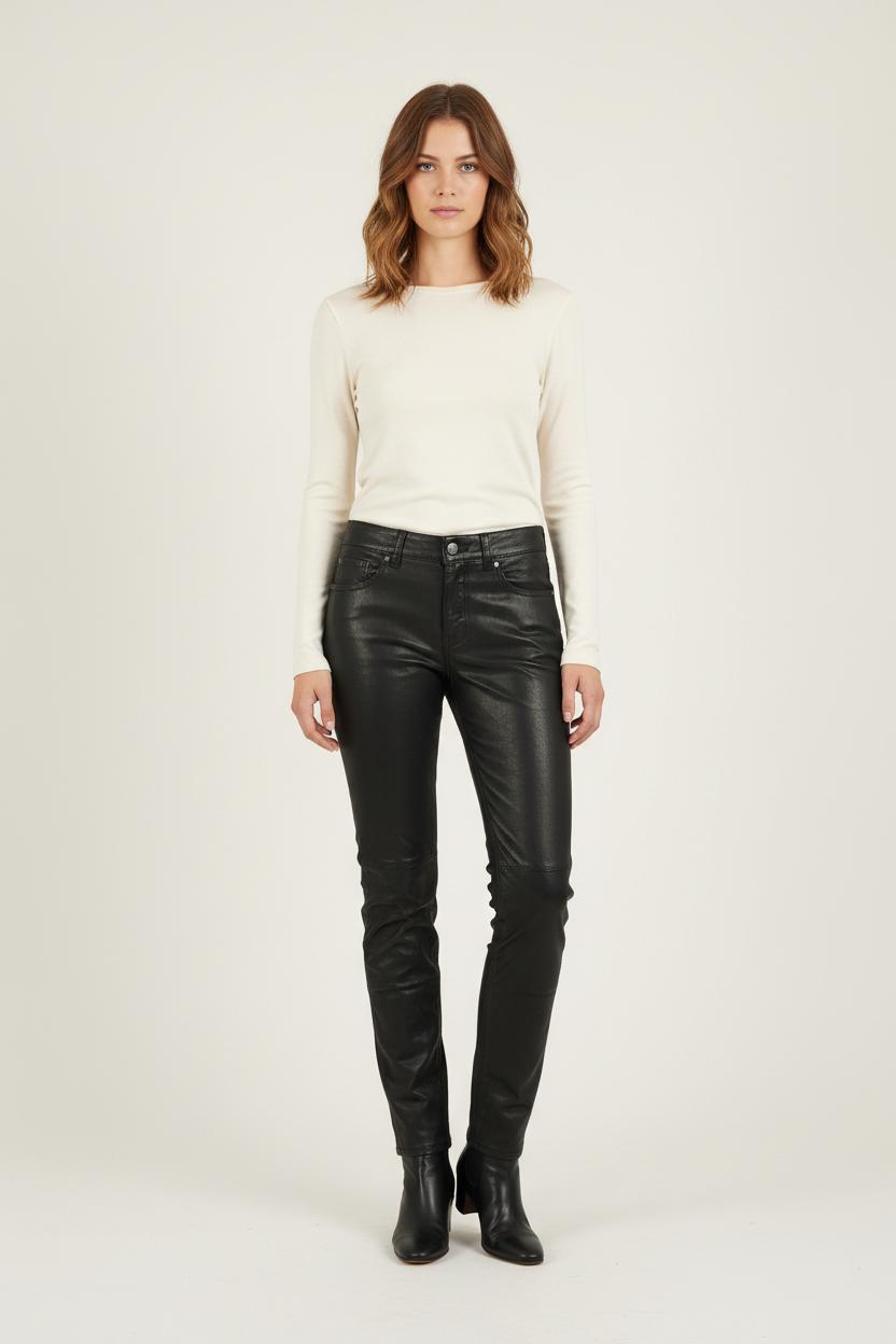 Pantalon Cuir Noir - Taille S/36 de la marque Bérénice | PARAD72674 - Vendu par Paradigme - Image 1