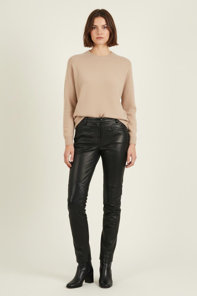 Pantalon En Cuir Noir - Taille S/36 de la marque Bérénice | PARAD72682 - Vendu par Paradigme - Image 1
