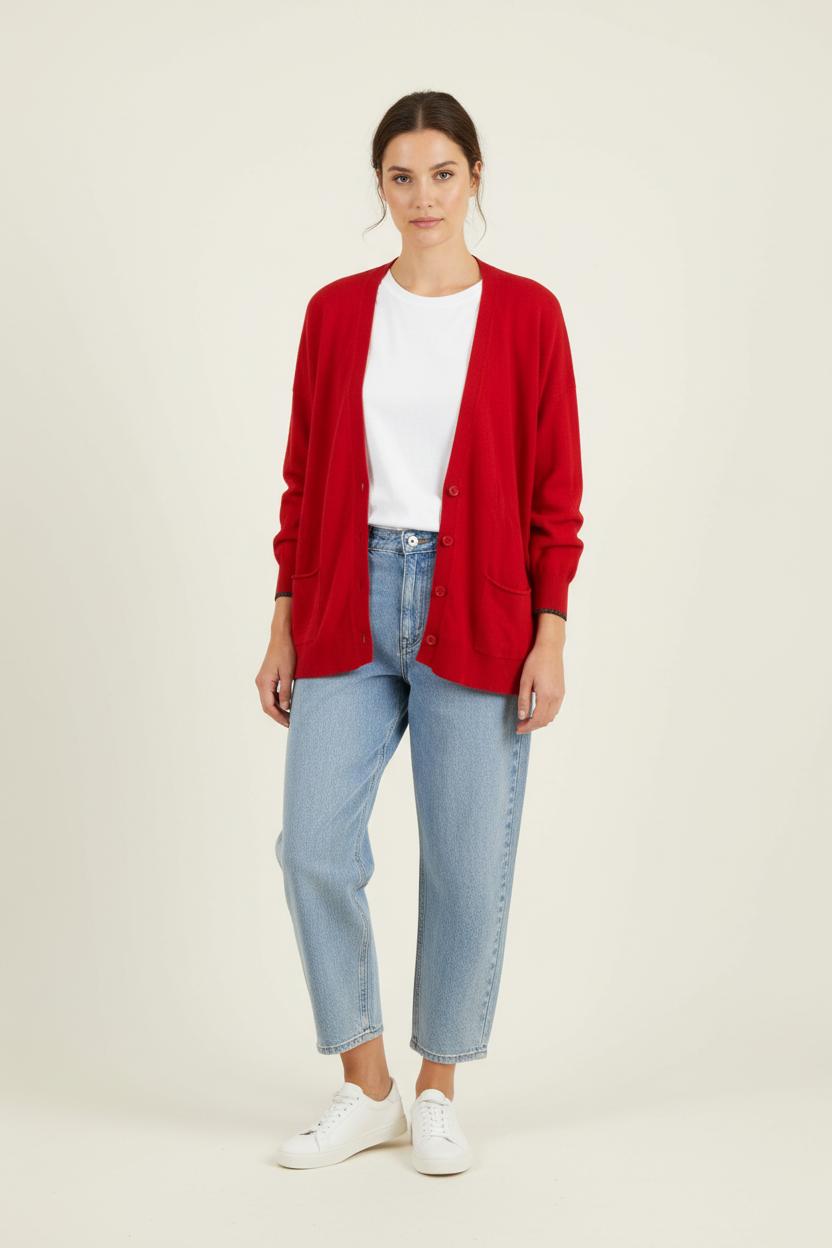 Cardigan Rouge - Taille S/36 de la marque Bérénice | PARAD72709 - Vendu par Paradigme - Image 1