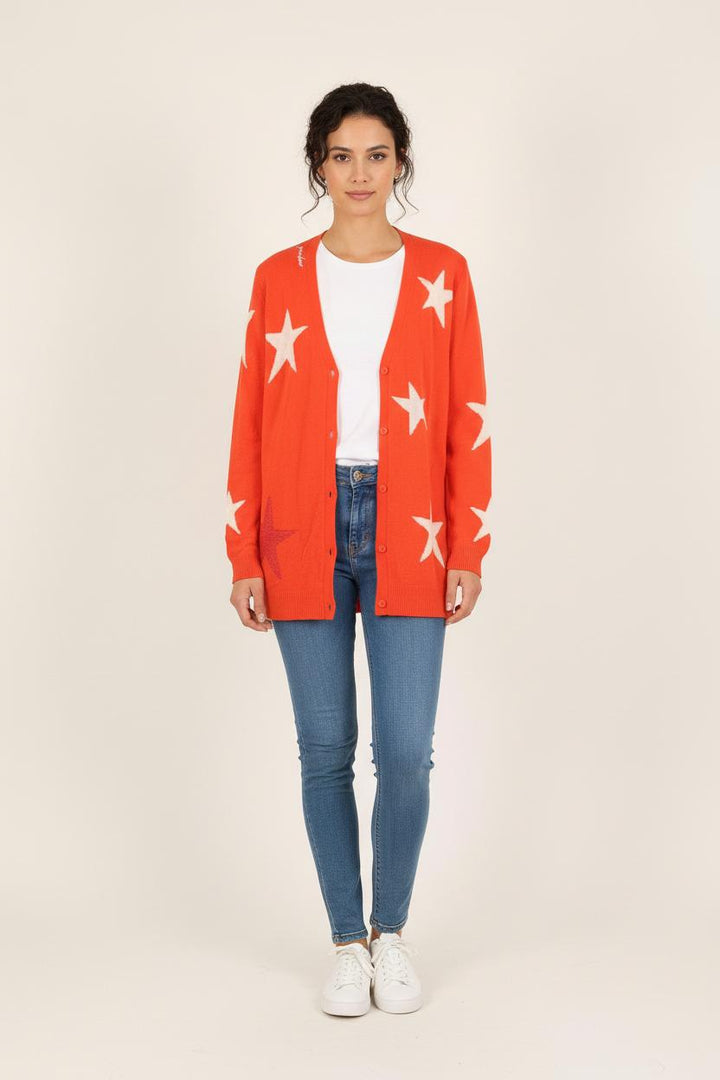 Cardigan Orange et Blanc - Taille S/36 de la marque Bérénice | PARAD72710 - Vendu par Paradigme - Image 1