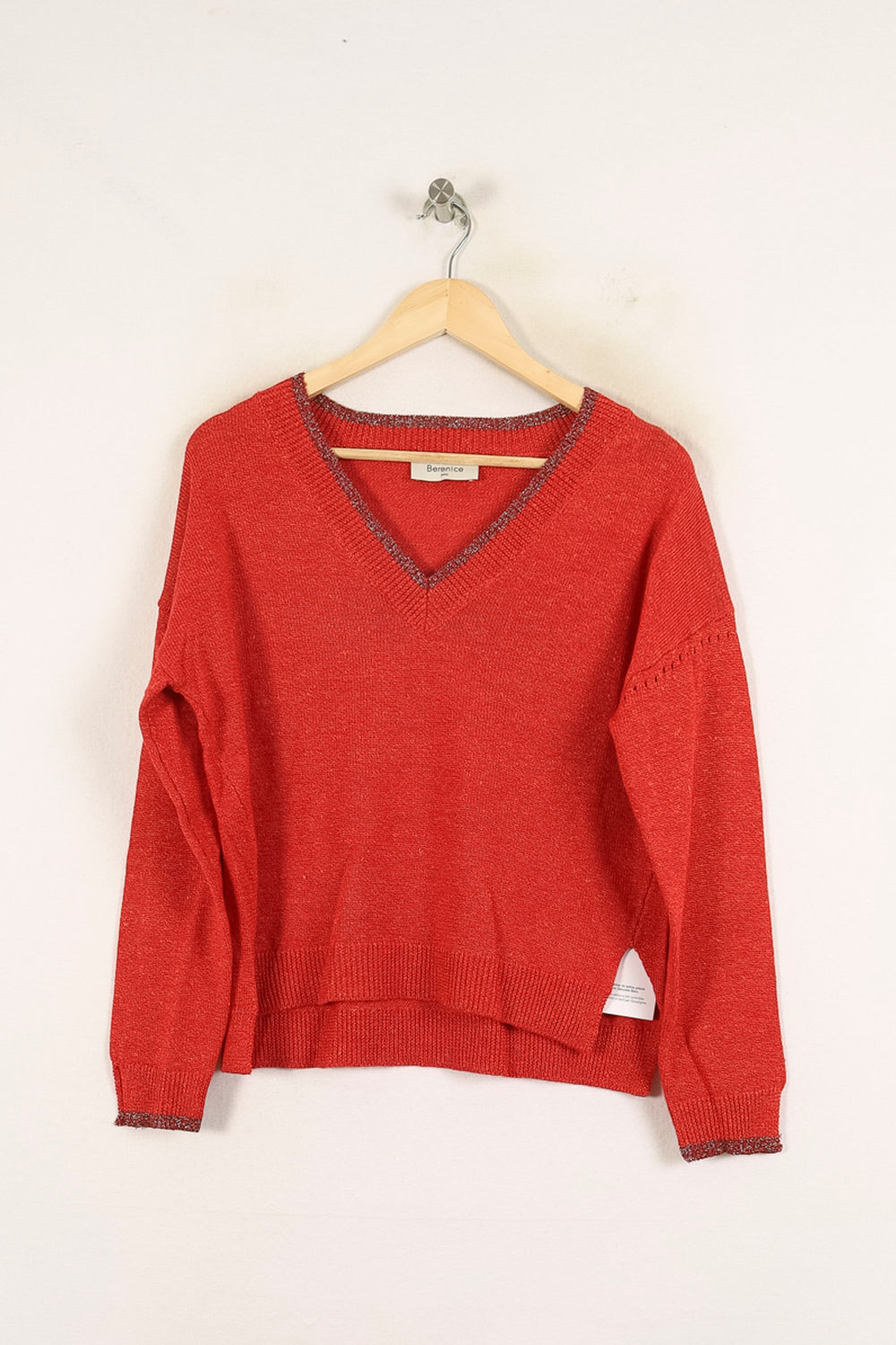 Pull Bordeaux et Gris - Taille S/36 de la marque Bérénice | PARAD72718 - Vendu par Paradigme - Image 2