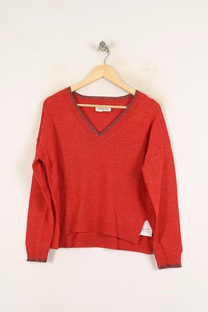 Pull Bordeaux et Gris - Taille S/36 de la marque Bérénice | PARAD72718 - Vendu par Paradigme - Image 2