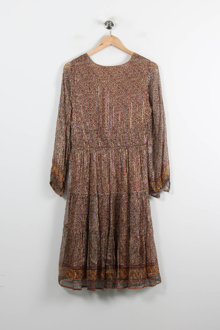 Robe Longue Marron et Jaune - Taille M/38 de la marque Vanessa Bruno | PARAD72758 - Vendu par Paradigme - Image 4