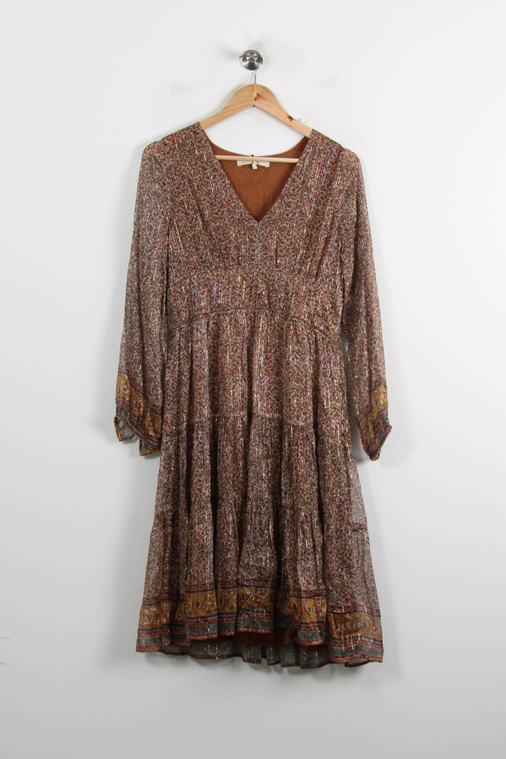 Robe Longue Marron et Jaune - Taille M/38 de la marque Vanessa Bruno | PARAD72758 - Vendu par Paradigme - Image 2