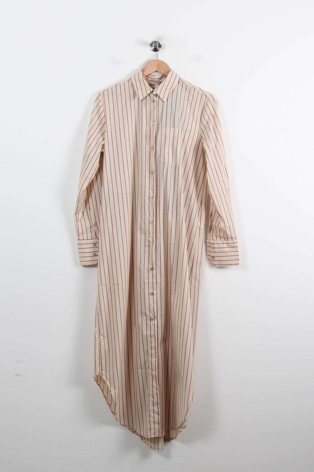 Robe chemise longue beige et noire - Taille M/38 de la marque Imperial | PARAD72761 - Vendu par Paradigme - Image 2