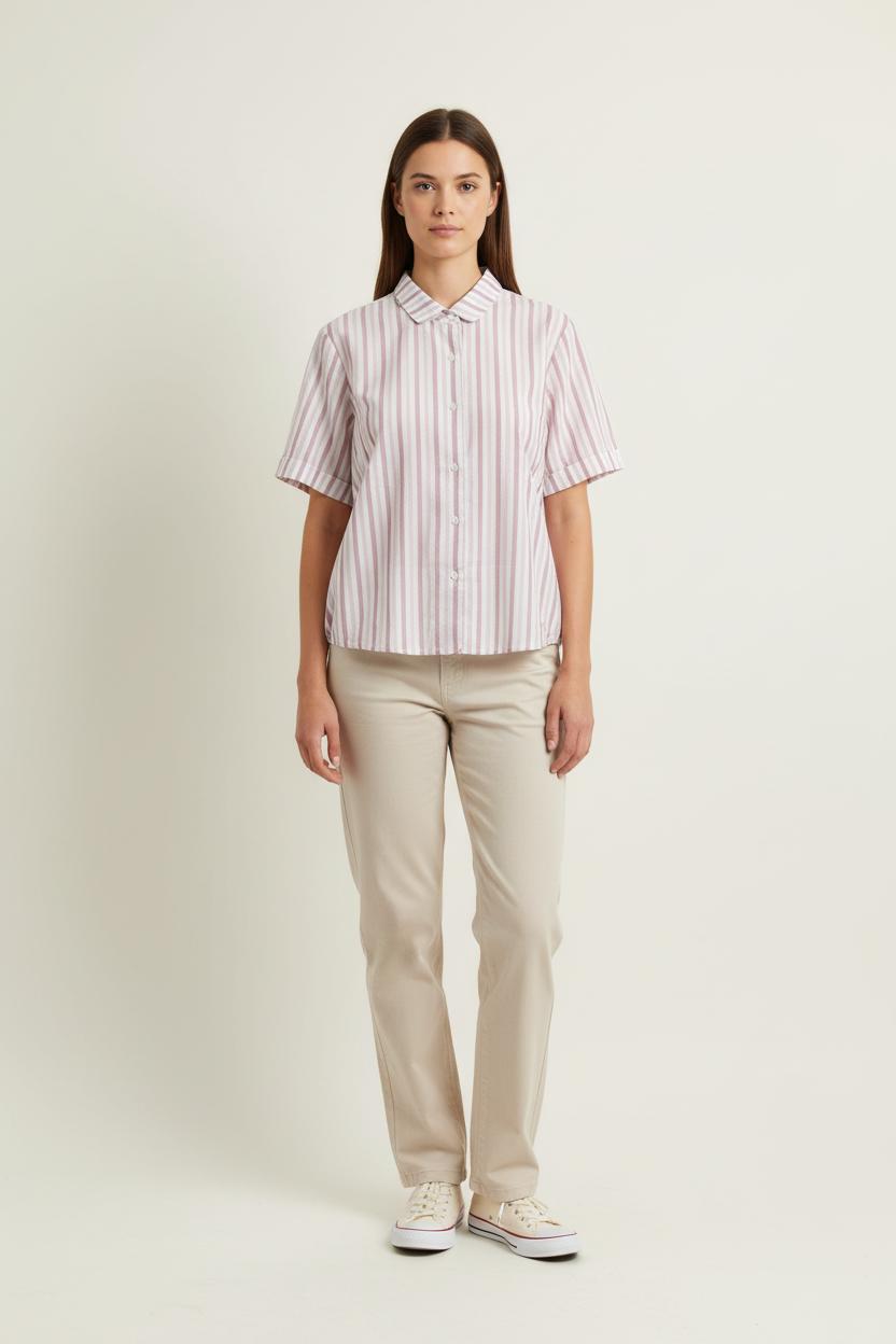 Chemise Rayée Rose et Blanche - Taille L/40 de la marque Des petits hauts | PARAD72775 - Vendu par Paradigme - Image 1