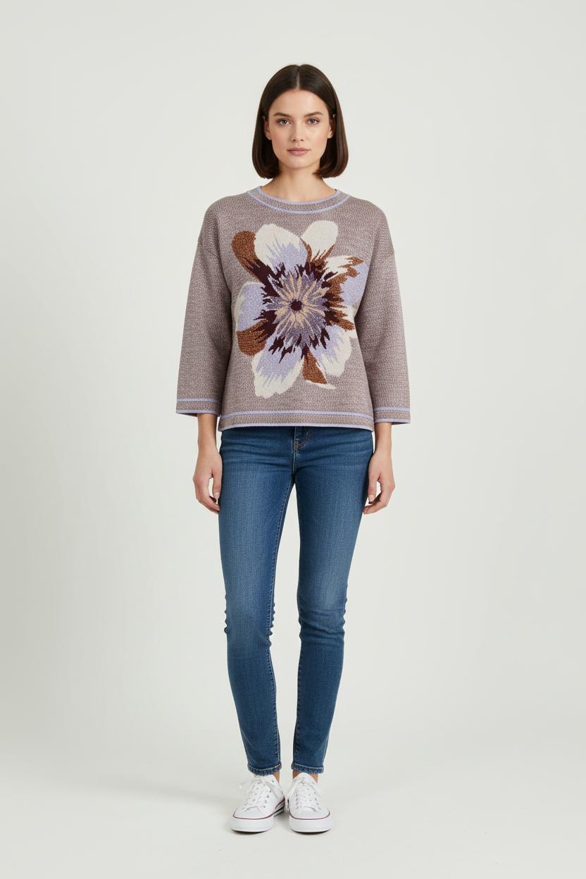 Pull Marron et Violet - Taille S/36 de la marque Maison 123 | PARAD72787 - Vendu par Paradigme - Image 1