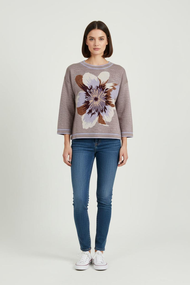 Pull Marron et Violet - Taille S/36 de la marque Maison 123 | PARAD72787 - Vendu par Paradigme - Image 1