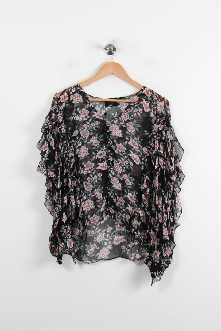 Blouse Noire et Rose - Taille S/36 de la marque The Kooples | PARAD72790 - Vendu par Paradigme - Image 2