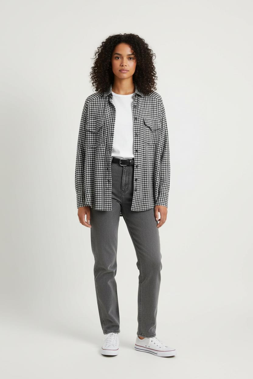 Chemise à Carreaux Noire et Blanche - Taille S/36 de la marque The Kooples | PARAD72797 - Vendu par Paradigme - Image 1