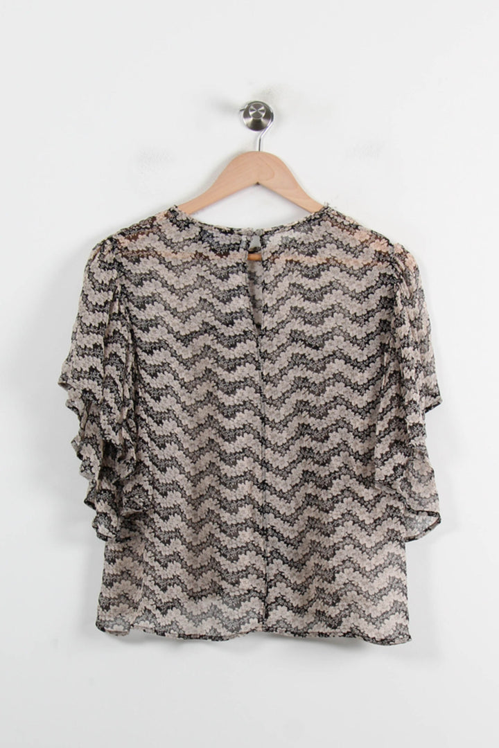 Blouse Beige et Noire - Taille S/36 de la marque The Kooples | PARAD72801 - Vendu par Paradigme - Image 4