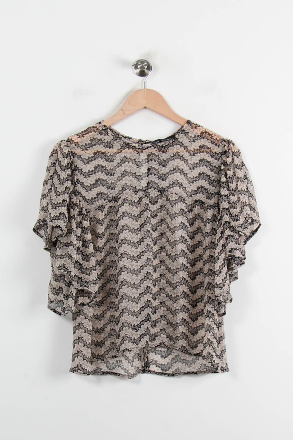 Blouse Beige et Noire - Taille S/36 de la marque The Kooples | PARAD72801 - Vendu par Paradigme - Image 2