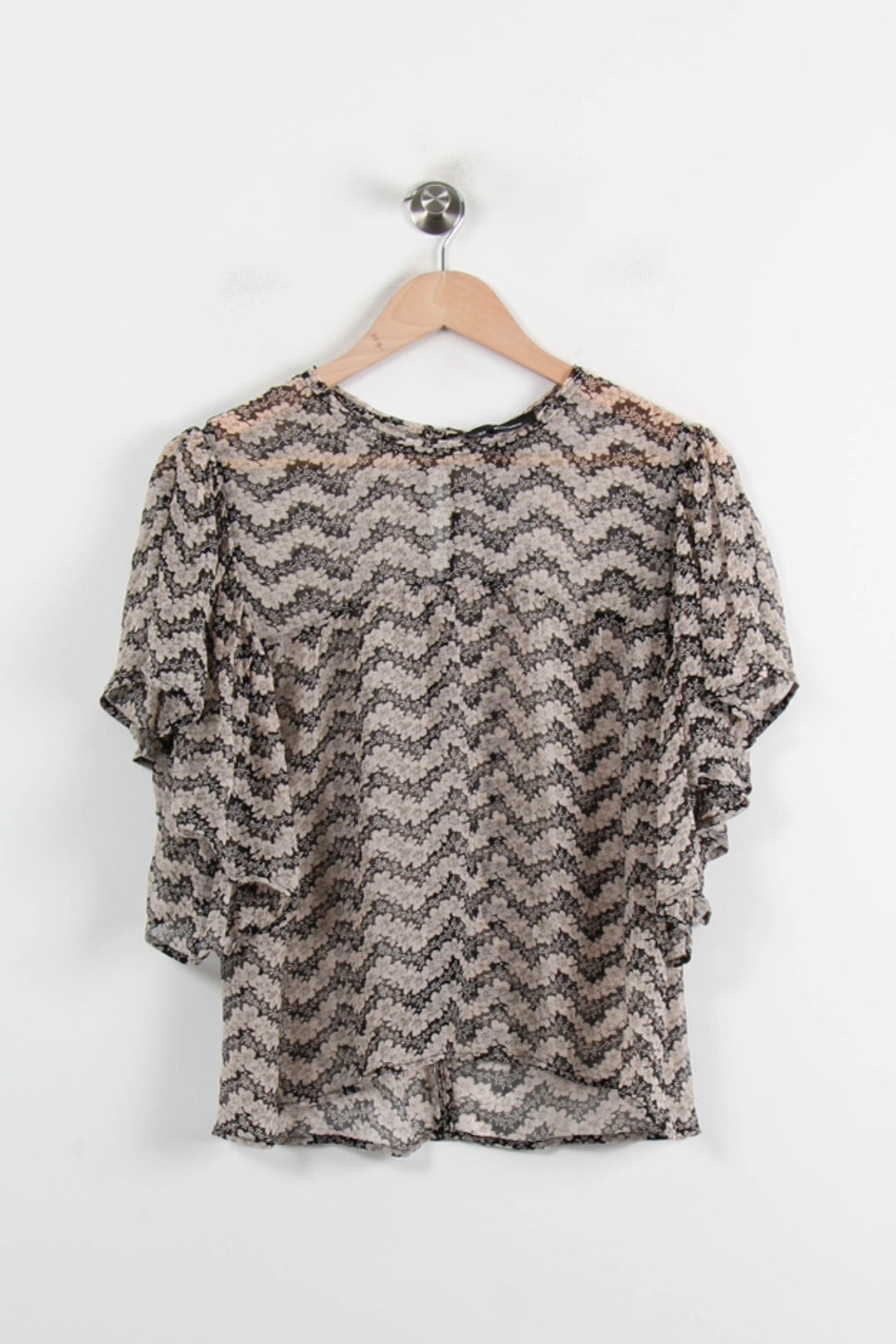 Blouse Beige et Noire - Taille S/36 de la marque The Kooples | PARAD72801 - Vendu par Paradigme - Image 2