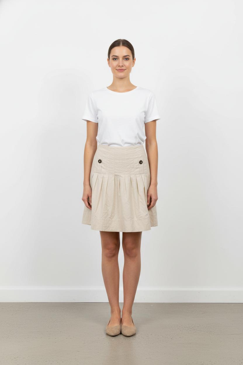 Jupe Plissée Beige - Taille L/40 de la marque IKKS | PARAD72809 - Vendu par Paradigme - Image 1