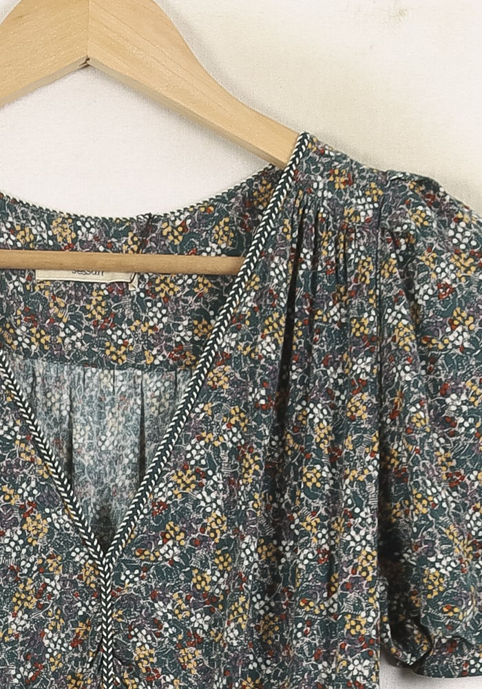 Robe Fleurie Verte - Taille M/38 de la marque Sessùn | PARAD72822 - Vendu par Paradigme - Image 3