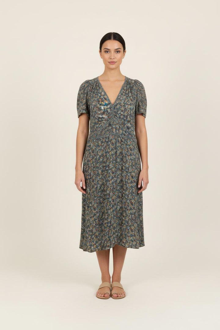 Robe Fleurie Verte - Taille M/38 de la marque Sessùn | PARAD72822 - Vendu par Paradigme - Image 1