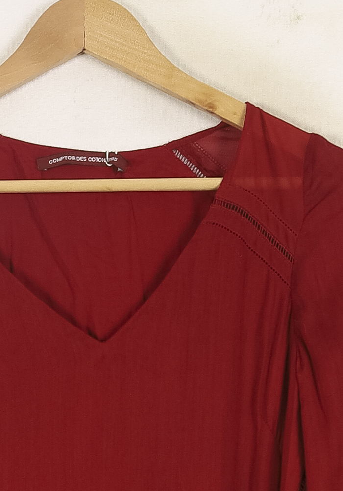 Robe Midi Bordeaux - Taille S/36 de la marque Comptoir des Cotonniers | PARAD72851 - Vendu par Paradigme - Image 3
