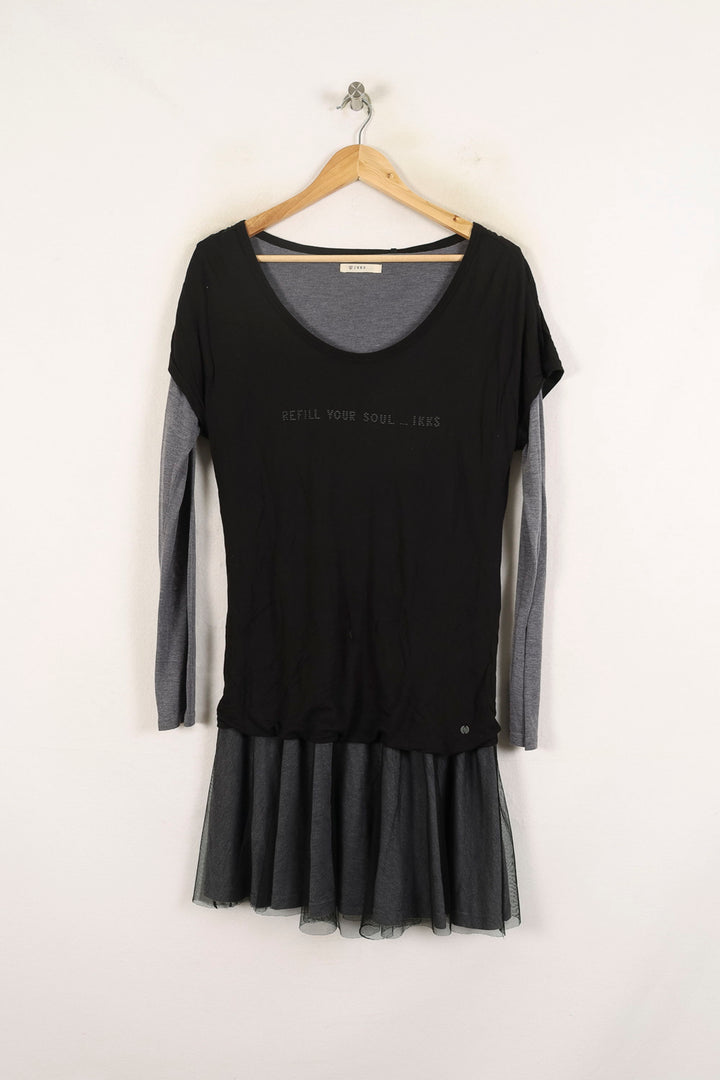 Robe Longue Noire et Grise - Taille L/40 de la marque IKKS | PARAD72852 - Vendu par Paradigme - Image 2