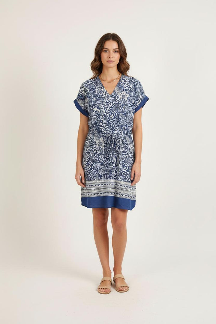 Robe Courte Bleue et Blanche - Taille XS/34 de la marque La Fée Maraboutée | PARAD72859 - Vendu par Paradigme - Image 1