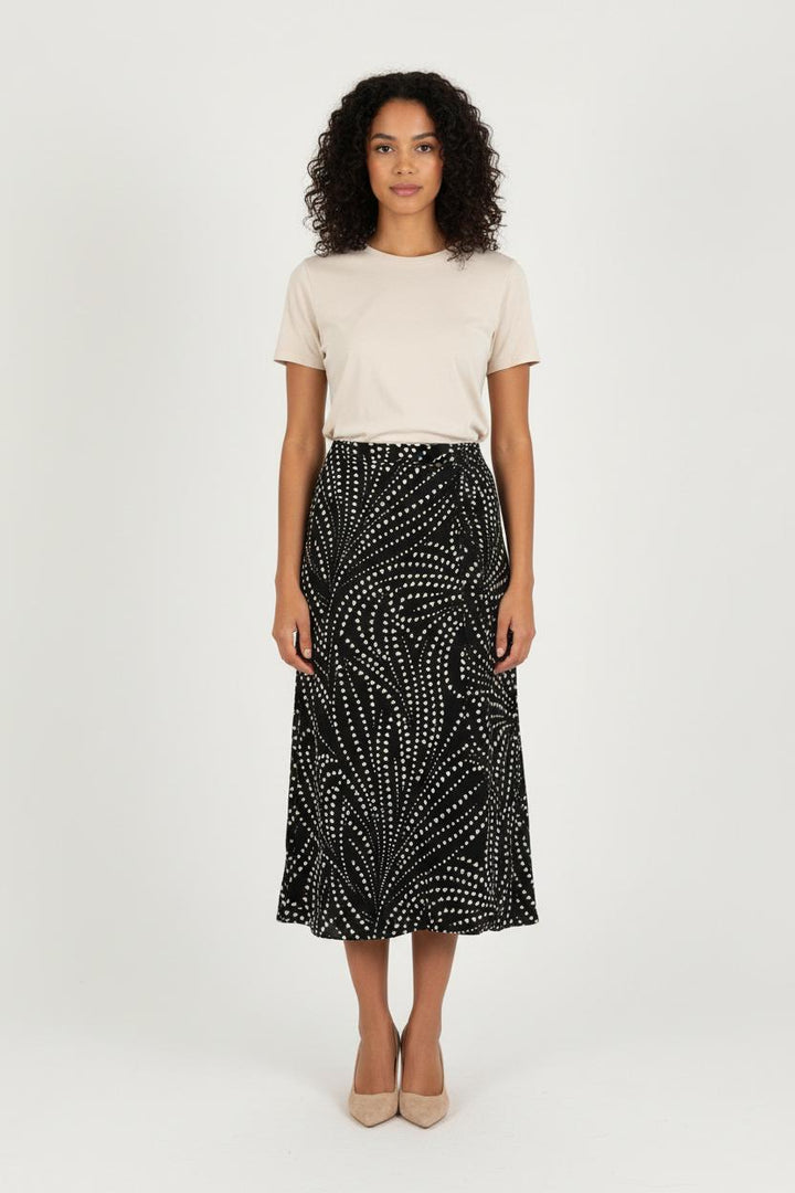 Jupe Longue Noire et Blanche - Taille XS/34 de la marque La Fée Maraboutée | PARAD72860 - Vendu par Paradigme - Image 1