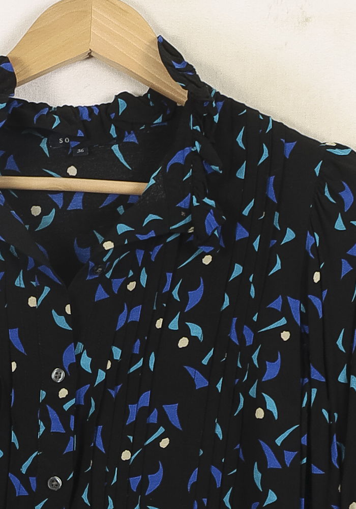 Robe Chemise Bleu et Noir - Taille S/36 de la marque Soeur | PARAD72861 - Vendu par Paradigme - Image 3
