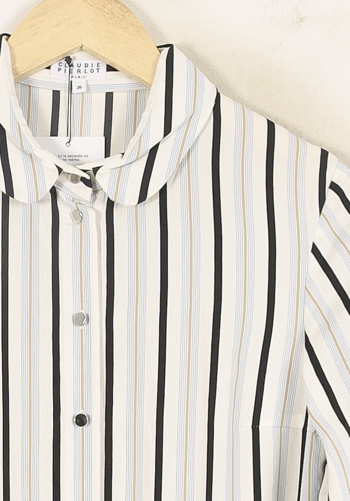 Robe Midi Noire et Blanche - Taille S/36 de la marque Claudie Pierlot | PARAD72864 - Vendu par Paradigme - Image 3